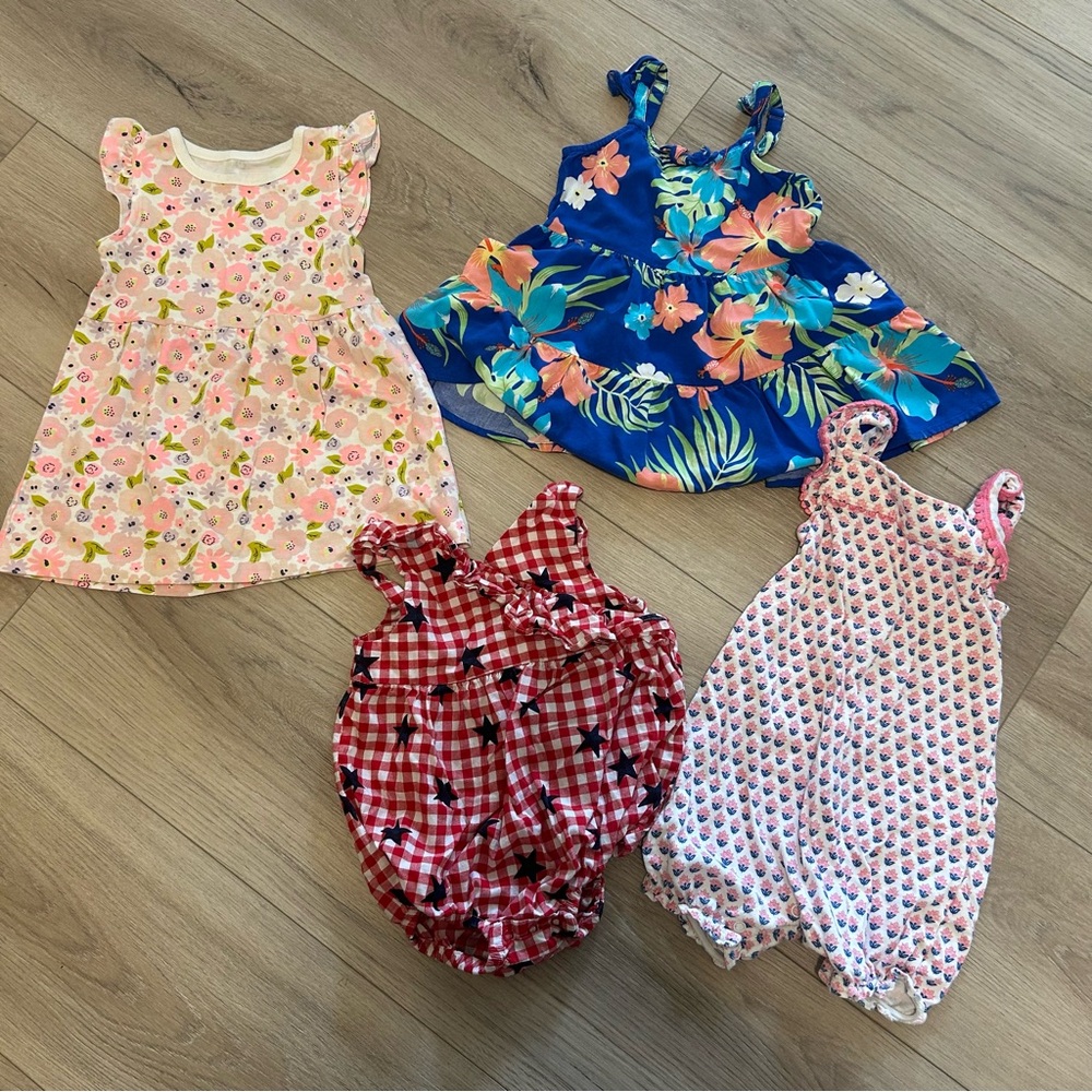 Bundle of 4 Toddler Girl Dresses and Rompers - 18 month